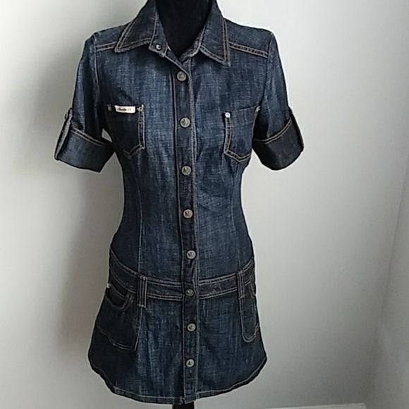 Frankie B. Dresses & Skirts - FRANKIE B. DENIM BUTTON DOWN MINI DRESS SIZE 8